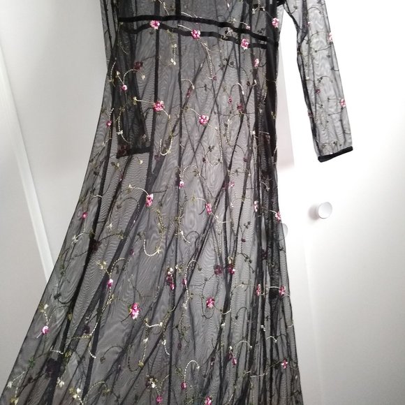 vintage y2k sheer mesh maxi long sleeve dress NWOT 🎈HOST PICK🎈 - Picture 3 of 13